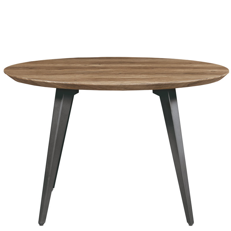 Hampson 47" Round MDF Dining Table – Compact Modern Table with Iron Legs for Kitchen, Dining Room, or Small Apartment Spaces