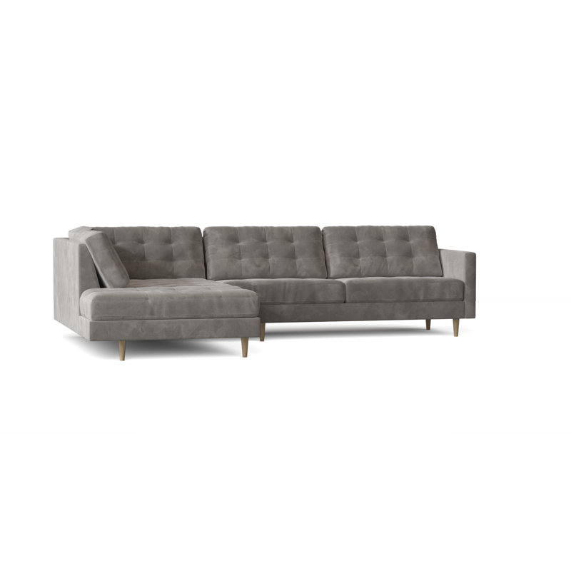 Canapé et méridienne Olivia, Naturel, Accoudoir à droite (vu de face), Pénélope doré