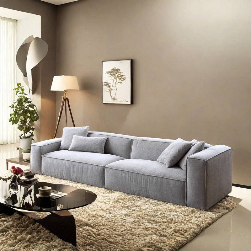 Modern Simple Sofa, 26.37" H x 102.36" W x 37.79" D