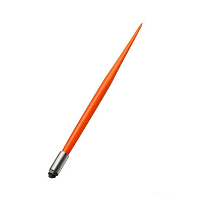 49" Hay Spear – 3,000 lbs Capacity, Orange Coated Bale Fork with Hex Nut & Sleeve for Tractors & Skid Steer Loaders (1 Piece)