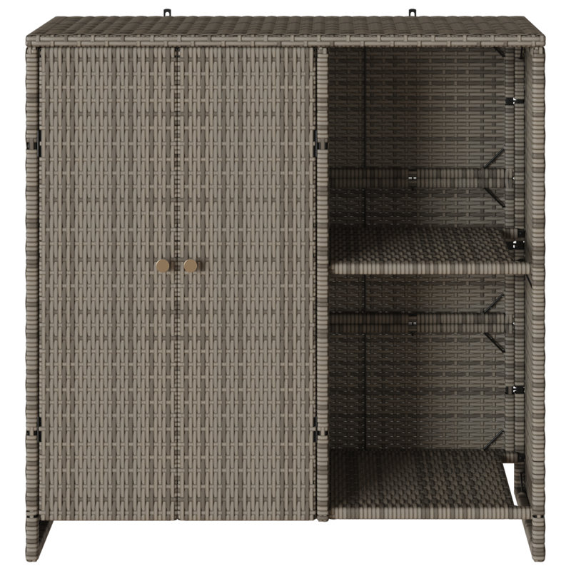  Armoire de rangement en rotin gris 100 x 36 x 102 cm