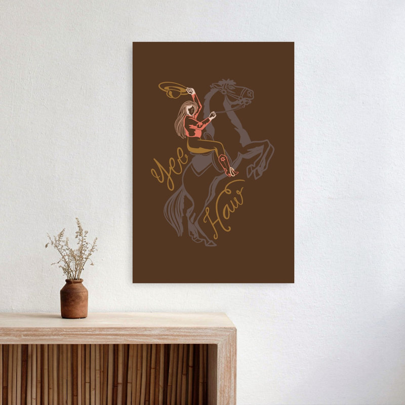 Art mural rétro Yee Haw Cowgirl Spirit