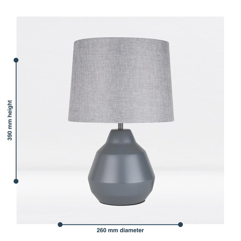 LaJuante Metal Table Lamp, Grey, Matte Grey