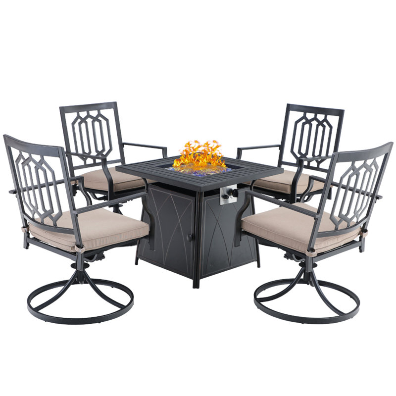 Alyah 4 - Person Patio Dining Set with Square Table , Cushions Included