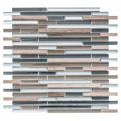 Victory Sleek 12" x 12" Stone and Glass Mosaic Wall Tile