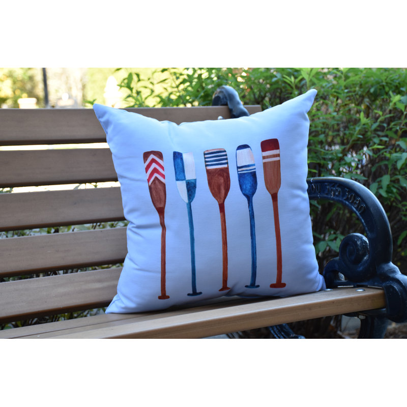 Nantucket Outdoor Reversible Throw Pillow, Blue, 18" x 18"