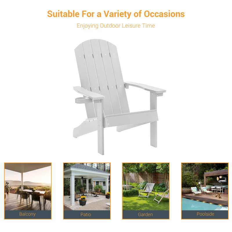 Kona Outdoor Adirondack Chair, White