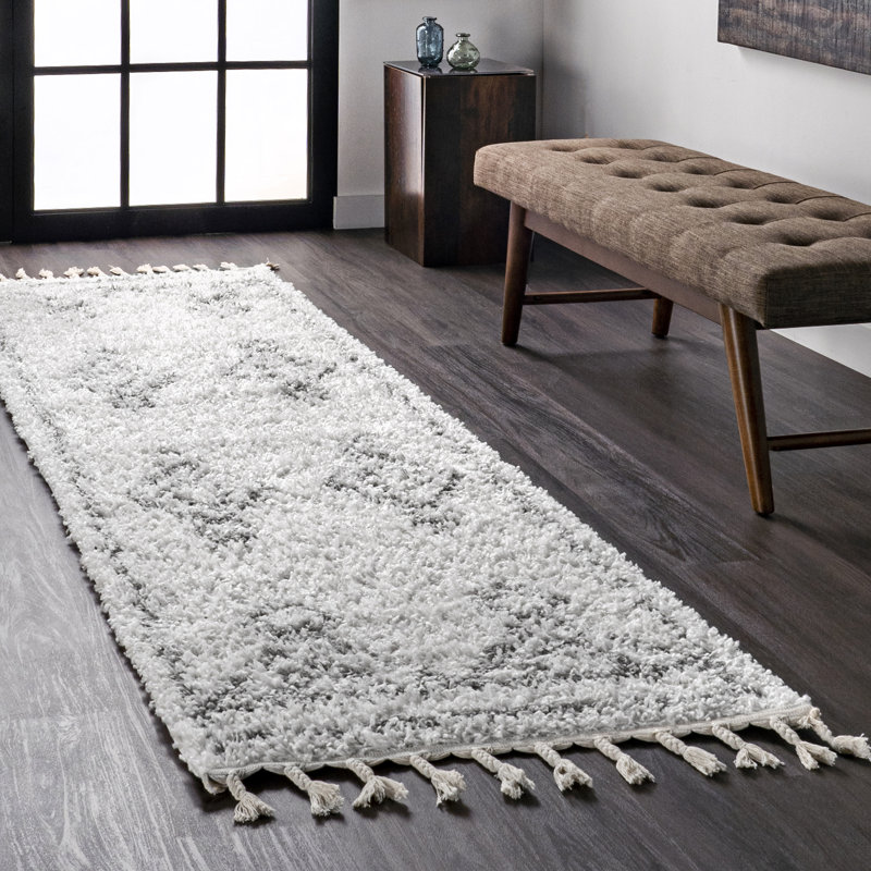 Tapis à poil long Schiffman Tribal, Tapis de couloir 2 pi 6 po x 10 pi