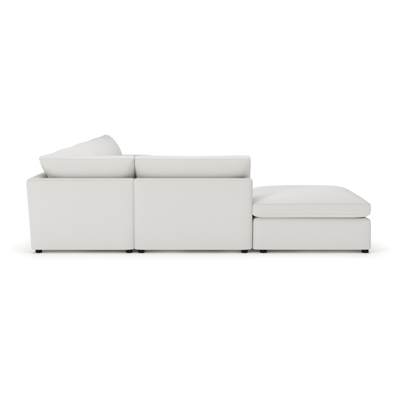 Essex 6-Piece Upholstered Modular Sectional, Left Hand Facing, Macarena Beige Basketweave Fabric