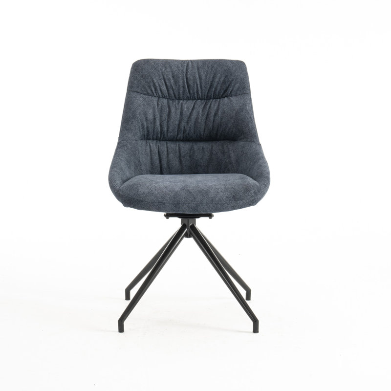 Ashyia 50cm H Velvet Upholstered Side Chair, Blue