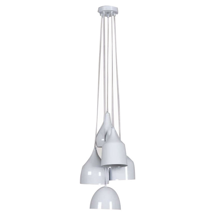 Evelyne 5 - Light Glossy White Cluster Pendant
