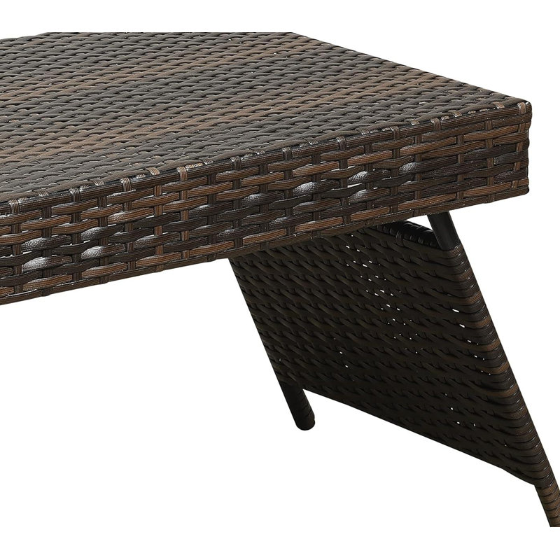 Table portative pliante en osier, Brun