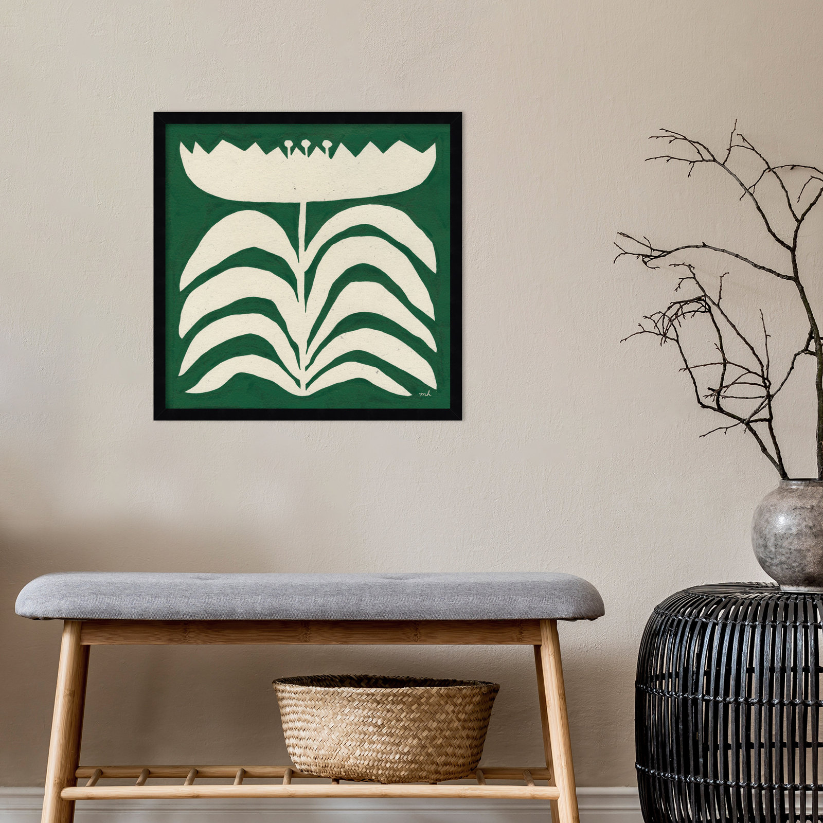 Delighted by Moira Hershey, Black, 21" W x 21" H