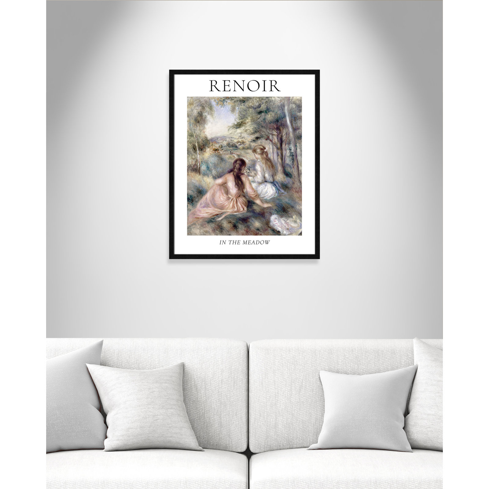 Old Masters Collection " In The Meadow " by Auguste Renoir, No, Black Single Picture Frame, 29.5" H x 23.5" W x 0.75" D