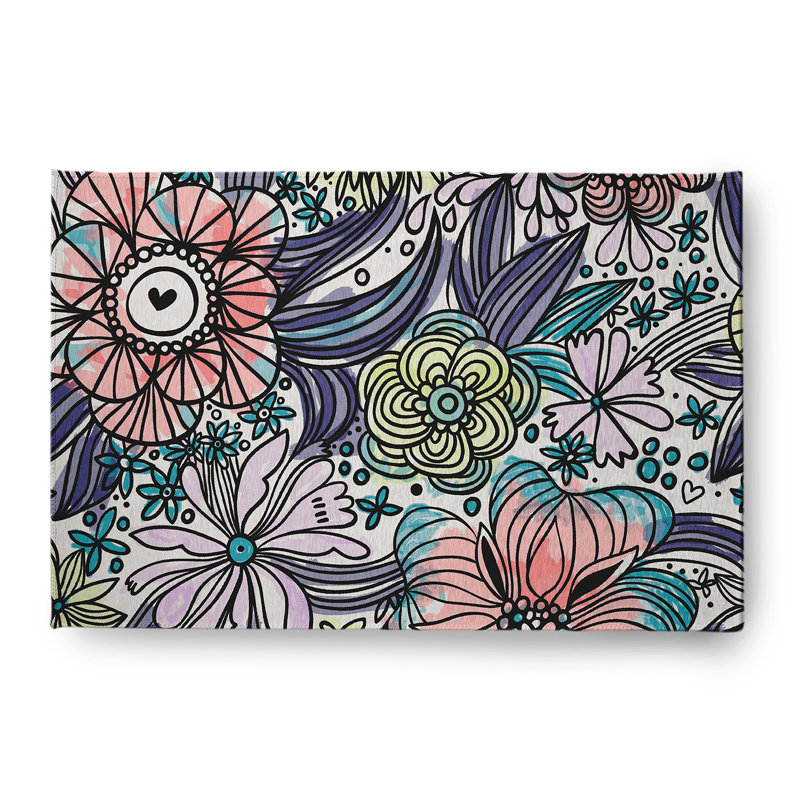 Chenille Floral Indoor Rug, Rectangle 4' x 6'