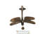 Heurtoir de porte libellule en laiton antique 4 7/8 po x 6 3/8 po
