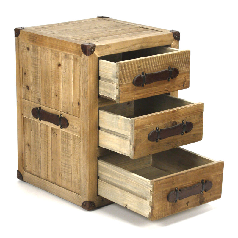 Abott 3 - Drawer Solid Wood Nightstand