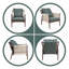 Fauteuil d'appoint moderne rembourré avec tissage en corde de papier, tissu de lin vert-1245408716