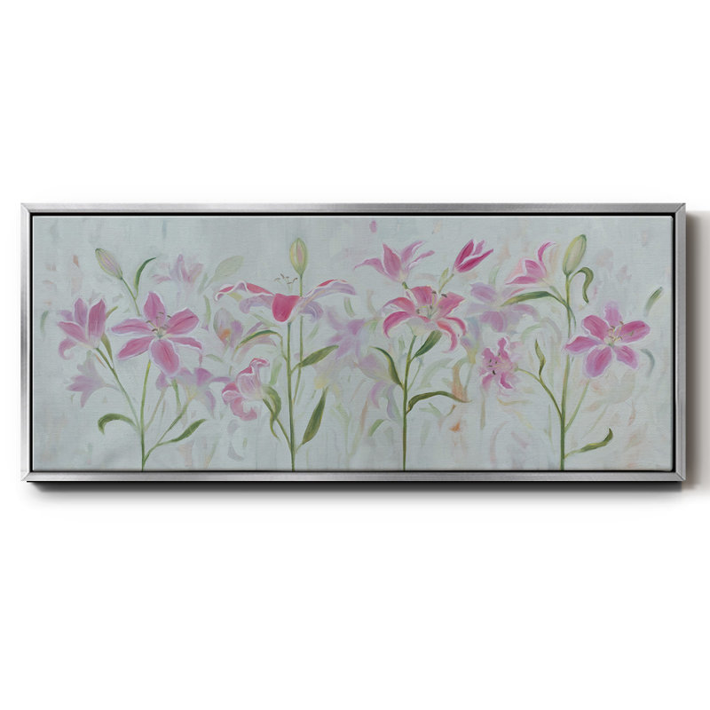 Dancing Pink Trio III - toile encadrée, H 8 po x l 20 po