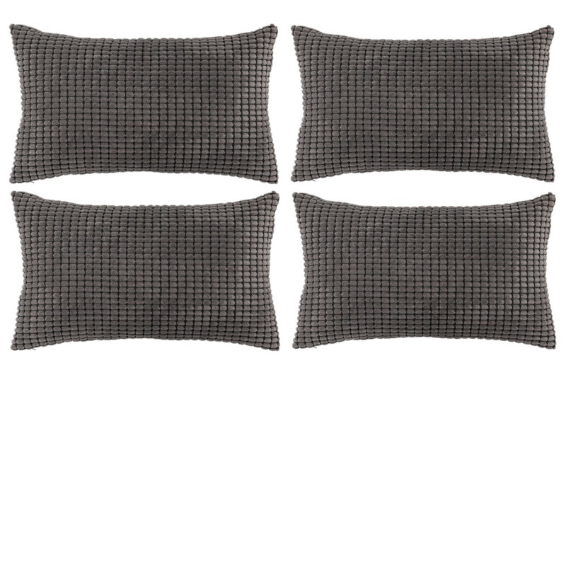 Coussin Houndstooth, Gris foncé