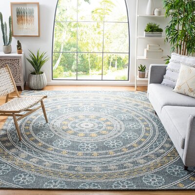 Unionville Oriental Hand-Tufted Wool/Cotton Charcoal/Yellow Area Rug -  Alcott HillÂ®, 8E373858C3FD44FC8699937C62CE1025