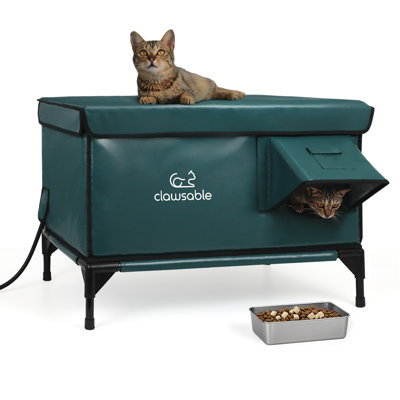 Clawsable Heated Cats Houses for Outside,Feral Cats Shleter with