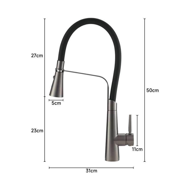 Belfry Kitchen Hyuk Kitchen Faucet, Gray