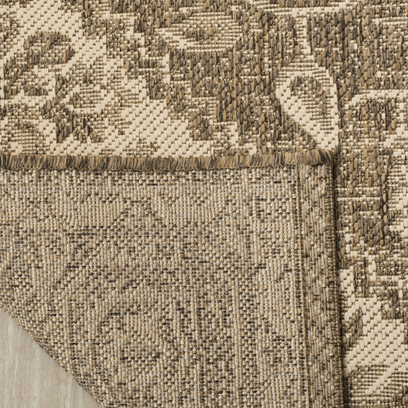 Donivin Performance Oriental Indoor/Outdoor Area Rug, Square 6'7"