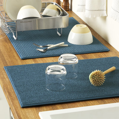 KitchenAid Micro Rib Solid Dish Drying Mats, Set of 2