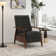 Irie Mid-Century Modern Genuine Leather Recliner With Solid Wood Frame