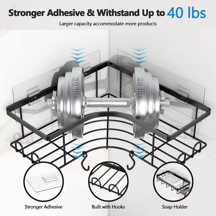 Vernita Tension Pole Stainless Steel Shower Caddy Rebrilliant