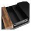 Table basse carrée 31,4 po x 31,4 po avec plateau coulissant, table centrale haute brillance avec compartiment de rangement caché, table de cocktail extensible avec finition grain de noyer pour le salon, noir