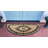Bahily Floral Border Natural Coir & Rubber Hand-Flocked Monogram Door Mat, 36"x72", Heavy-Duty Outdoor Front Porch Entrance Doormat-73160693
