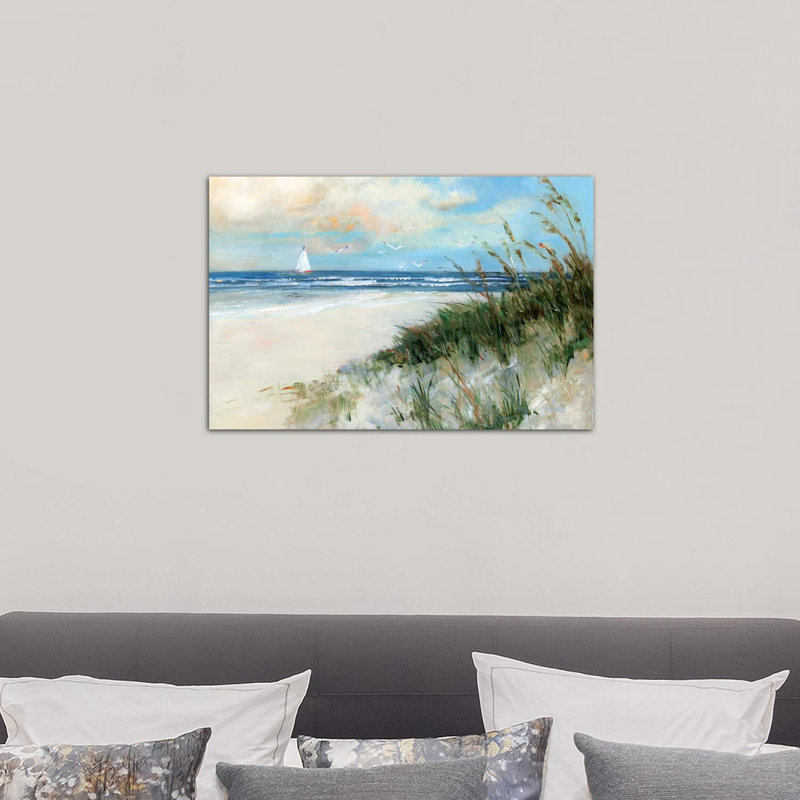 «Oak Island Sunrise» par Sally Swatland - reproduction d'art, H 18 po x l 26 po x P 1,5 po, Toile tendue