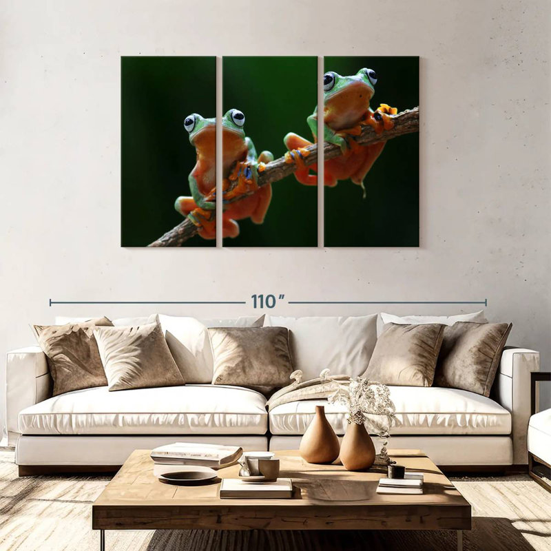 Brampt Two Wallace's Flying Frogs, 48" H x 74" W