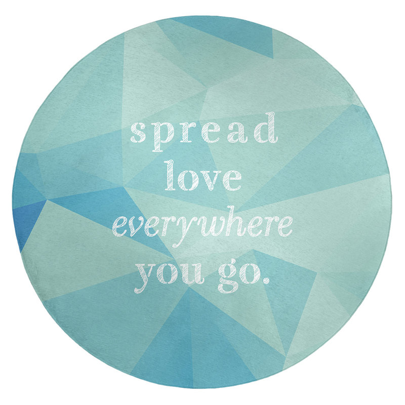 Tapis en polyester imit quote love, Rond 5 pi