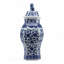 Blue and White Hexagonal Jar with Lid