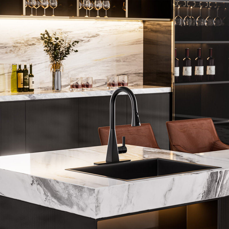 Pull-Down Kitchen Faucet with Touchless Sensor, Matte Black