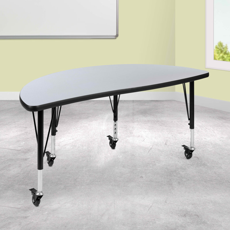 Goddard 48" Grey Thermal Laminate Wave Collaborative Activity Table