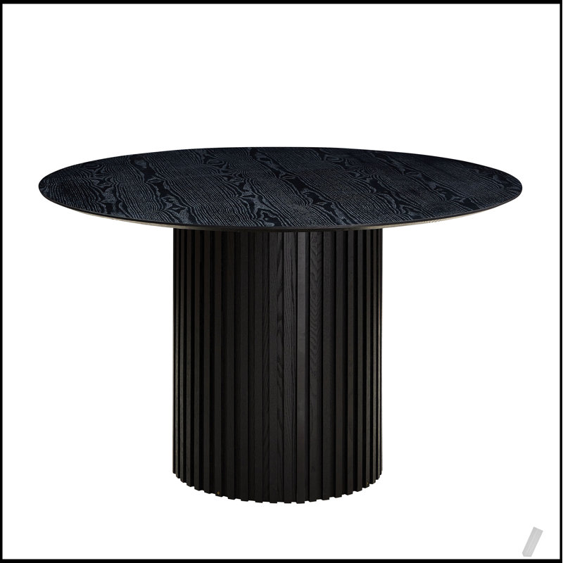 Table de salle à manger en panneau de fibres à densité moyenne de 46,45 pouces de style Mid-Century, robuste et facile à nettoyer