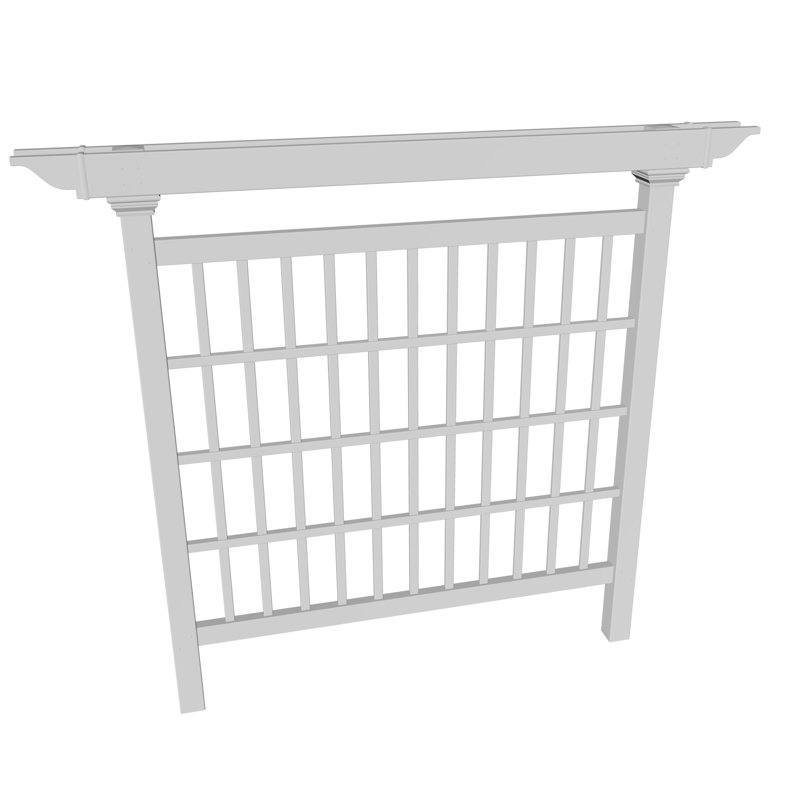 Camden 80" x 90" White Vinyl Privacy Screen Trellis