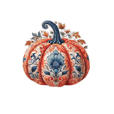 Citrouille ornée - puzzle en bois par Wizardi F07N9-37
