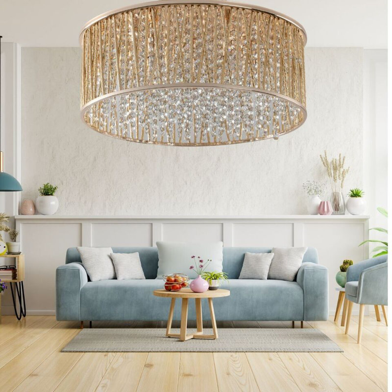 Barrile Glass Flush Mount, Gold