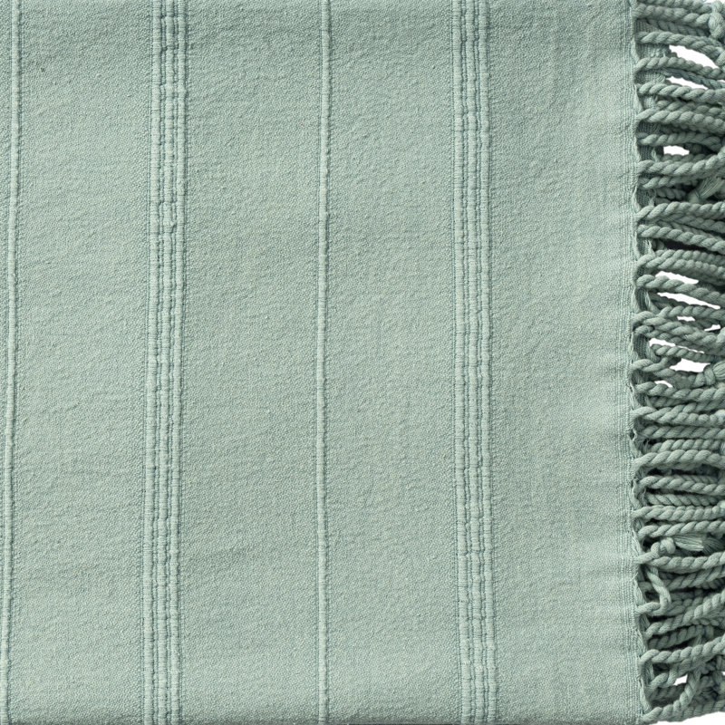 Jeté rayé 100% coton Dafina, Vert