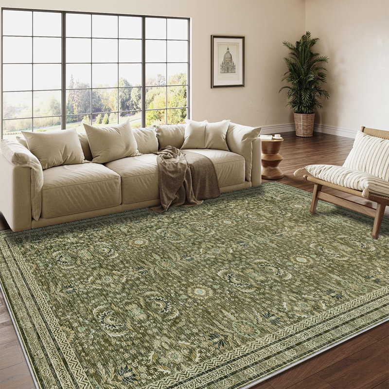 Flaxen Machine-Washable  Non-Slip Rug, Children And Pets Friendly., Rectangle 8' x 10'