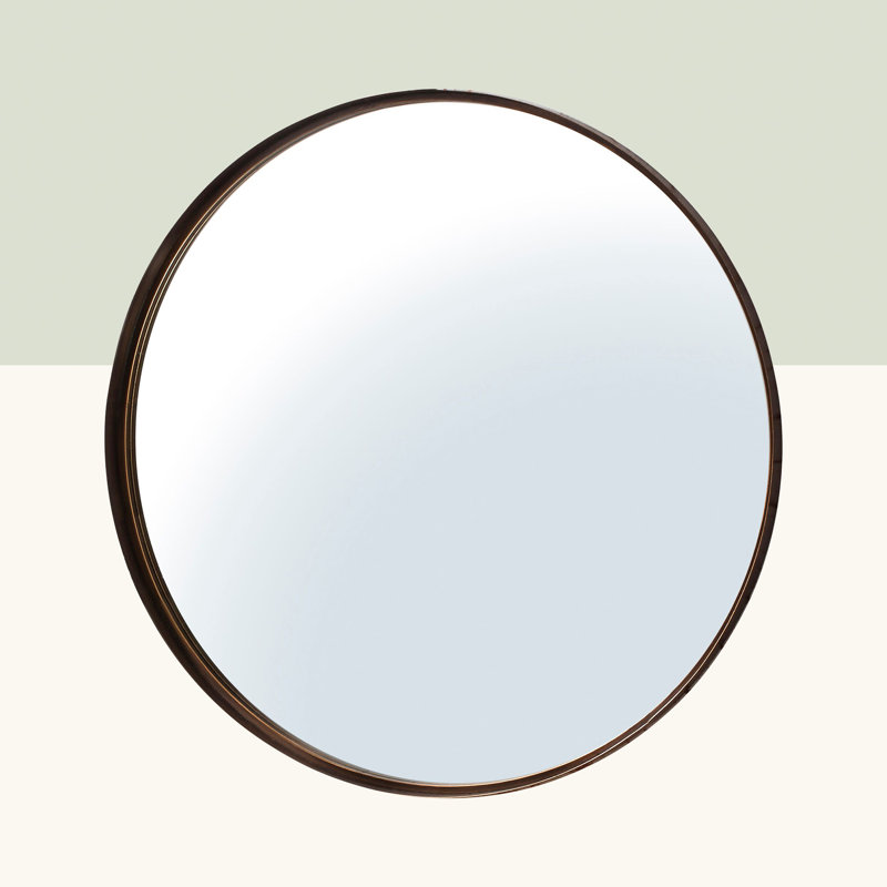 Christensen Metal Flat Wall Mirror, Bronze