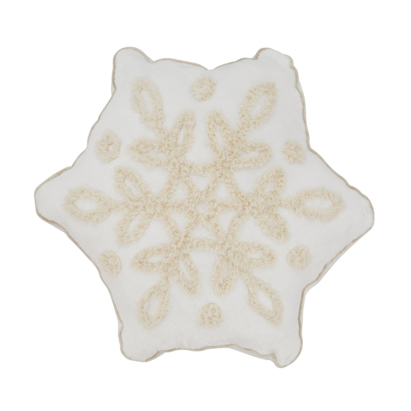 Crystal Frost Snowflake Poly Filled Throw Pillow
