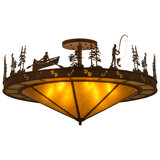 Rustic Lodge 6 - Light Semi Flush Mount