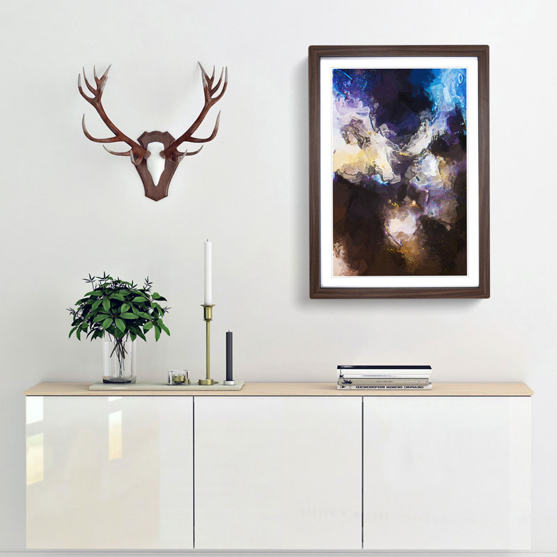 Splatter of Paint in Abstract - Picture Frame Graphic Art Print, 65cm H x 48cm W x 2cm D, Walnut Framed