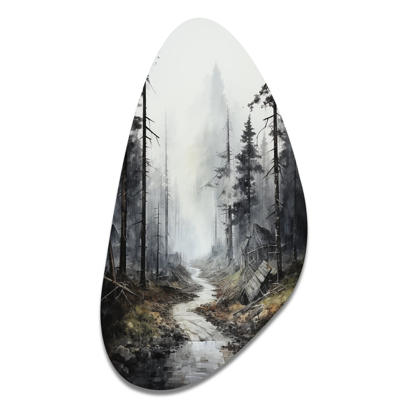 Méandre à travers la forêt - décoration murale irrégulière en forme de route, H 31 po x l 17 po x P 1 po